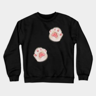 Pink Fluffy Cat Cute Paws Crewneck Sweatshirt